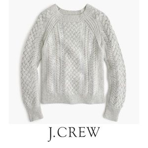 J. Crew Cable Knit Sequin Sweater